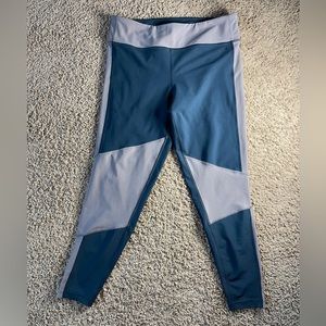 Hurley Women's Quick‎ Dry Street Ready Leggings Teal and Gray Capri Style XL